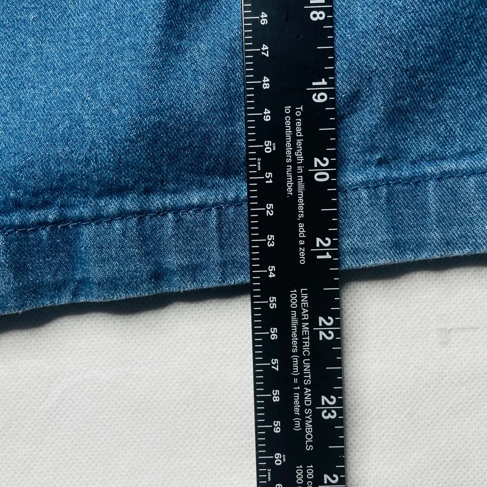 Woman Within Womens 30W Blue Elastic Waist Pull On Denim Shorts Plus Size 30
